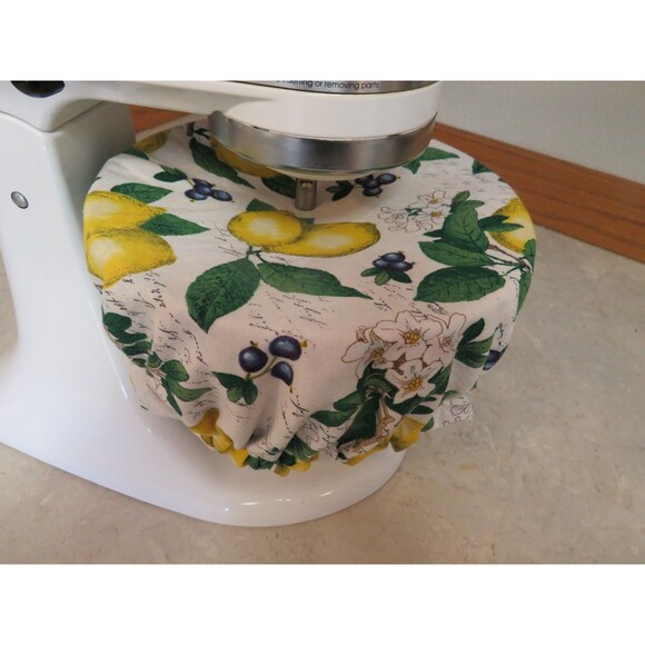 Kitchenaid Bowl Cover, Lemon and Floral Reversible Mixer Cover - Picture 7 of 7